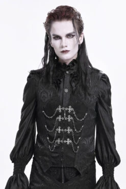 Black Bishop Vampire Goth Vest