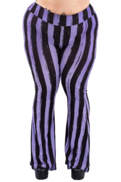 Purple And Black Striped Hellz Bellz Flares [BLACK/PURPLE] -Vampirefreaks Sale Store vdgtrrtghr