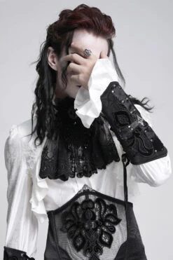 Crucible Studded Lace-Up Gloves -Vampirefreaks Sale Store velvet armwarmers