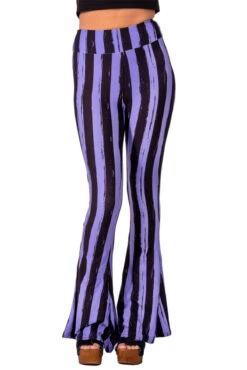 Purple And Black Striped Hellz Bellz Flares [BLACK/PURPLE] -Vampirefreaks Sale Store vfdt5yh6uy6