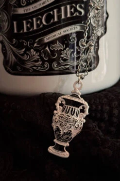 Leeches Black And White Necklace -Vampirefreaks Sale Store weird necklace