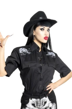 Nighttime Cemetery Western Shirt 9 Nighttime Cemetery Western Shirt -Vampirefreaks Sale Store western gothic shirt