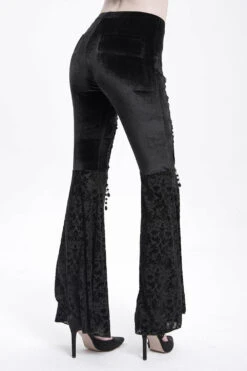 Dark Countess Embroidered Velvet Flares 13 Dark Countess Embroidered Velvet Flares -Vampirefreaks Sale Store whimsical goth bell bottoms