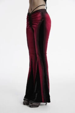 Bloodletting Velvet Flared Pants [Red] -Vampirefreaks Sale Store whimsigoth clothing