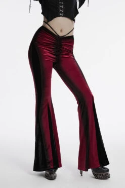 Bloodletting Velvet Flared Pants [Red]