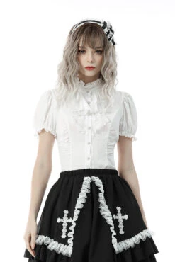 Ghost Manor Puff Sleeve Top 12 Ghost Manor Puff Sleeve Top -Vampirefreaks Sale Store white vampire top