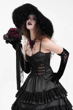 Mourning Hour Floppy Goth Hat -Vampirefreaks Sale Store wide brim hat