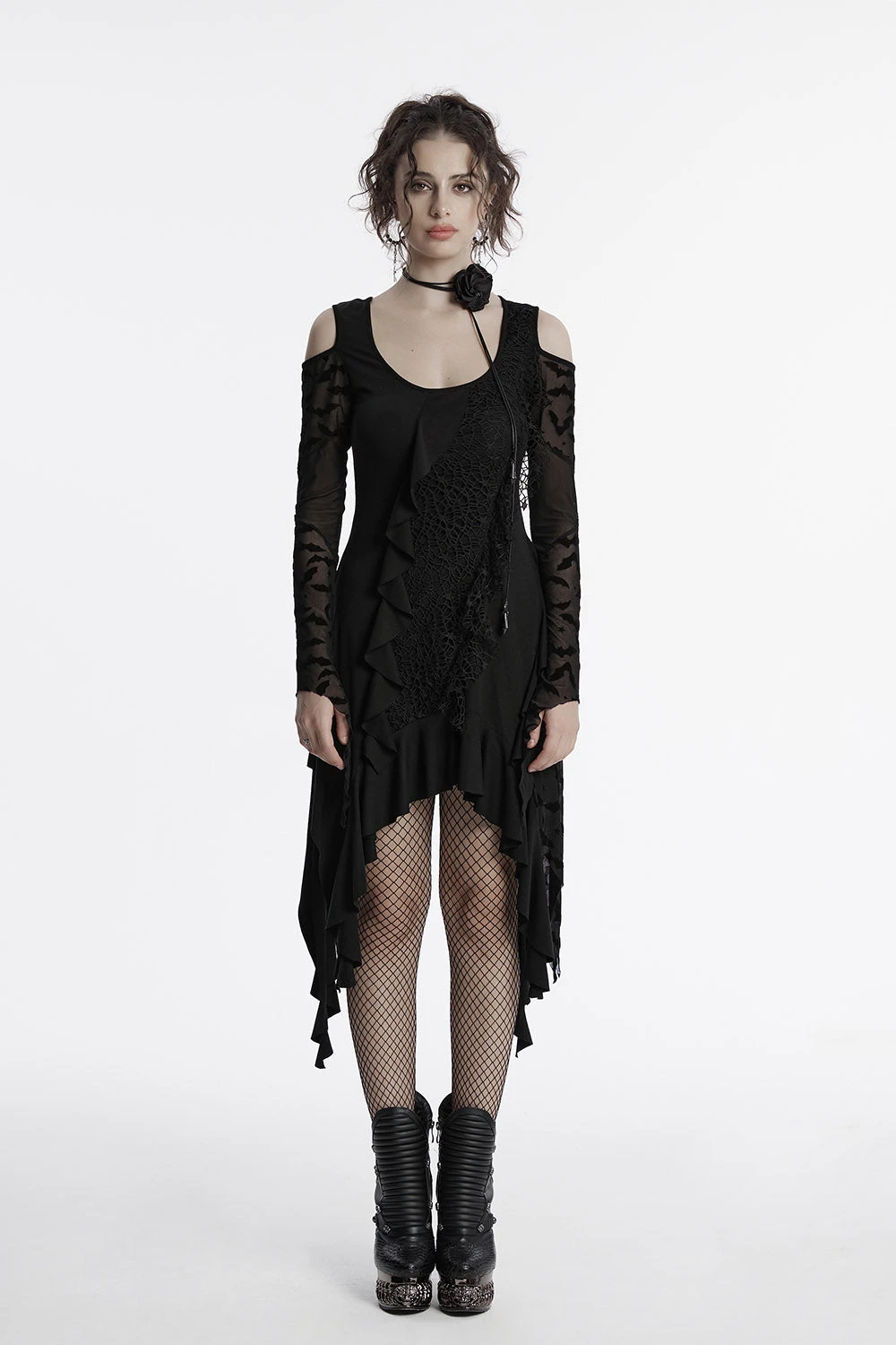 Celestial Cold Shoulder Witchy Hem Dress 4 Celestial Cold Shoulder Witchy Hem Dress - Image 4