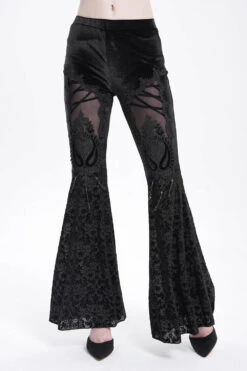 Dark Countess Embroidered Velvet Flares 11 Dark Countess Embroidered Velvet Flares -Vampirefreaks Sale Store witchy flares