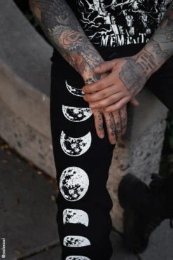 Moon Phase Joggers [UNISEX] -Vampirefreaks Sale Store witchy moon joggers