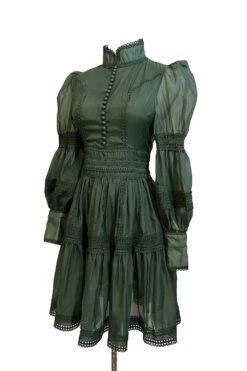 Morgana - Romantic Victorian Inspired Party Dress [Sage] -Vampirefreaks Sale Store witchy vintage dress