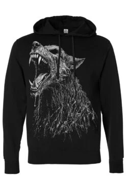Lycanthrope Hoodie -Vampirefreaks Sale Store wolfhead pullover hoodie blank sleeves