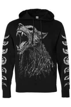 Lycanthrope Hoodie -Vampirefreaks Sale Store wolfhead pullover hoodie moon sleeves