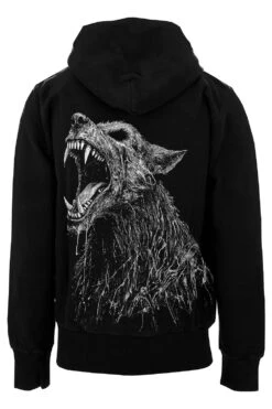 Lycanthrope Hoodie -Vampirefreaks Sale Store wolfhead zipper hoodie blank sleeves