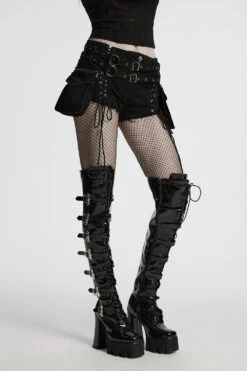 Bløødmetal Lace-Up Shorts With Holster Bag