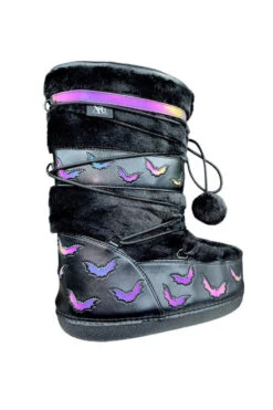 Blizz Bat Snow Boots [Black/Reflective] -Vampirefreaks Sale Store womens gothic snow boots