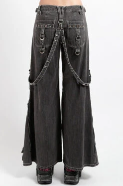 Tripp NYC Studded Power Pants [Black Denim] -Vampirefreaks Sale Store womens punk flared trousers