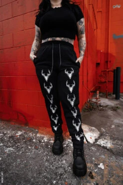 Wendigo Skull Joggers -Vampirefreaks Sale Store womens punk pants