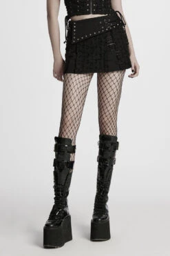 Morose Shredded Safety Pin Mini Skirt -Vampirefreaks Sale Store womens scene clothes e69c5b6e 057d 4cdc 986f 31b2d4a68722