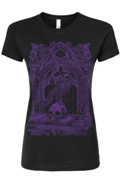 Quoth The Raven T-shirt [PURPLE] -Vampirefreaks Sale Store womens tshirt