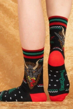 Krampus Sweater Crew Socks -Vampirefreaks Sale Store xmas emo socks