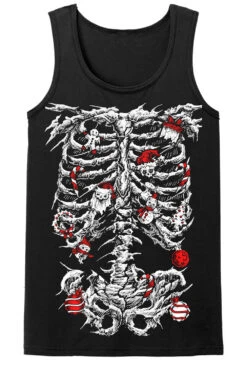 Xmas Skeleton T-shirt -Vampirefreaks Sale Store xmas skeleton mens tank top front