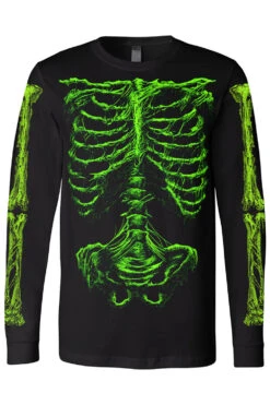 Zombie Rot Skeleton T-shirt [Monster Green] -Vampirefreaks Sale Store zombie skeleton longsleeve tshirt