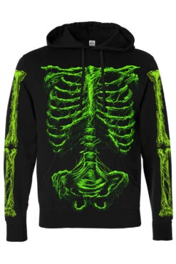 Zombie Rot Skeleton Hoodie [Monster Green] -Vampirefreaks Sale Store zombie skeleton pullover hoodie
