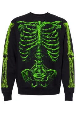 Zombie Rot Skeleton Sweatshirt [Monster Green] -Vampirefreaks Sale Store zombie skeleton sweatshirt